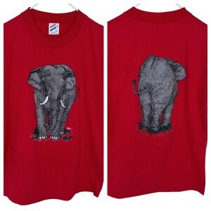 Vintage 90s Cincinnati Zoo Elephant Graphic T Shirt Women's Medium Single Stitch